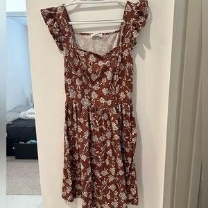 Brown Floral Dress